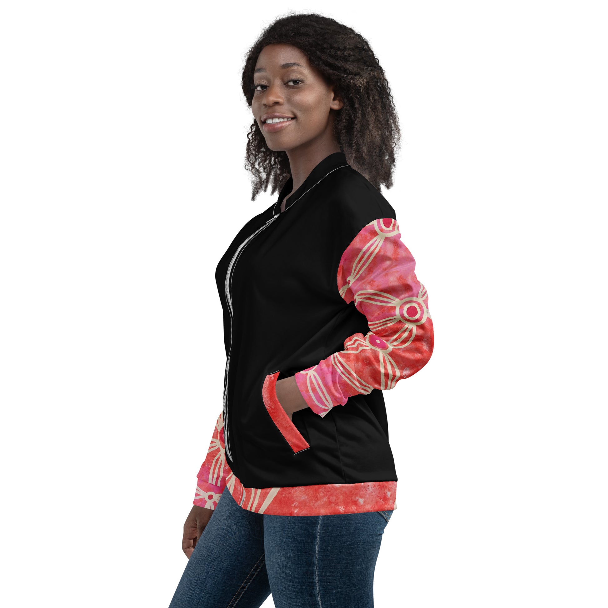 Unisex Bomber Jacket - Artwork 3 x Black