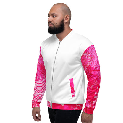 Unisex Bomber Jacket - Artwork 5 x White