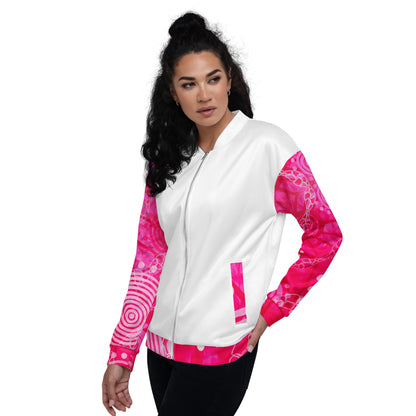 Unisex Bomber Jacket - Artwork 5 x White