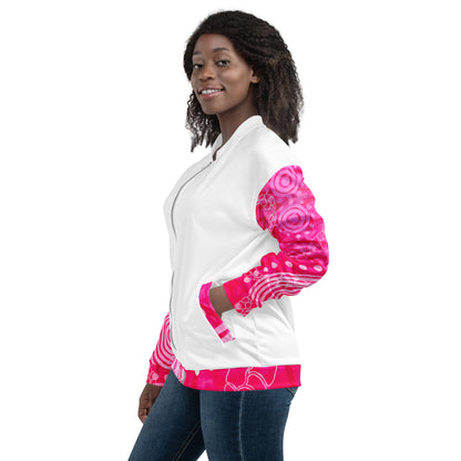 Unisex Bomber Jacket - Artwork 5 x White