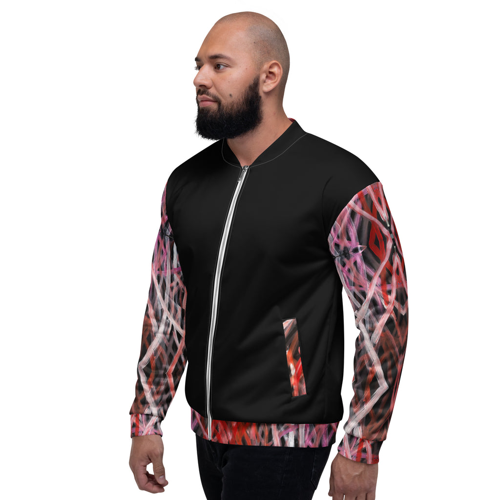 Unisex Bomber Jacket - Artwork 6 x Black