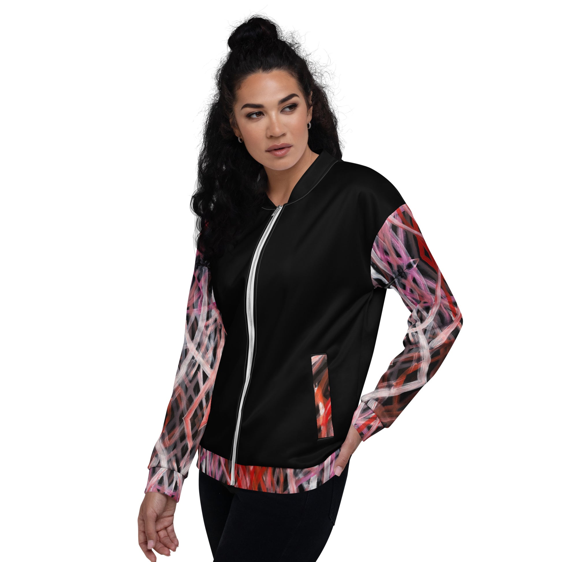 Unisex Bomber Jacket - Artwork 6 x Black