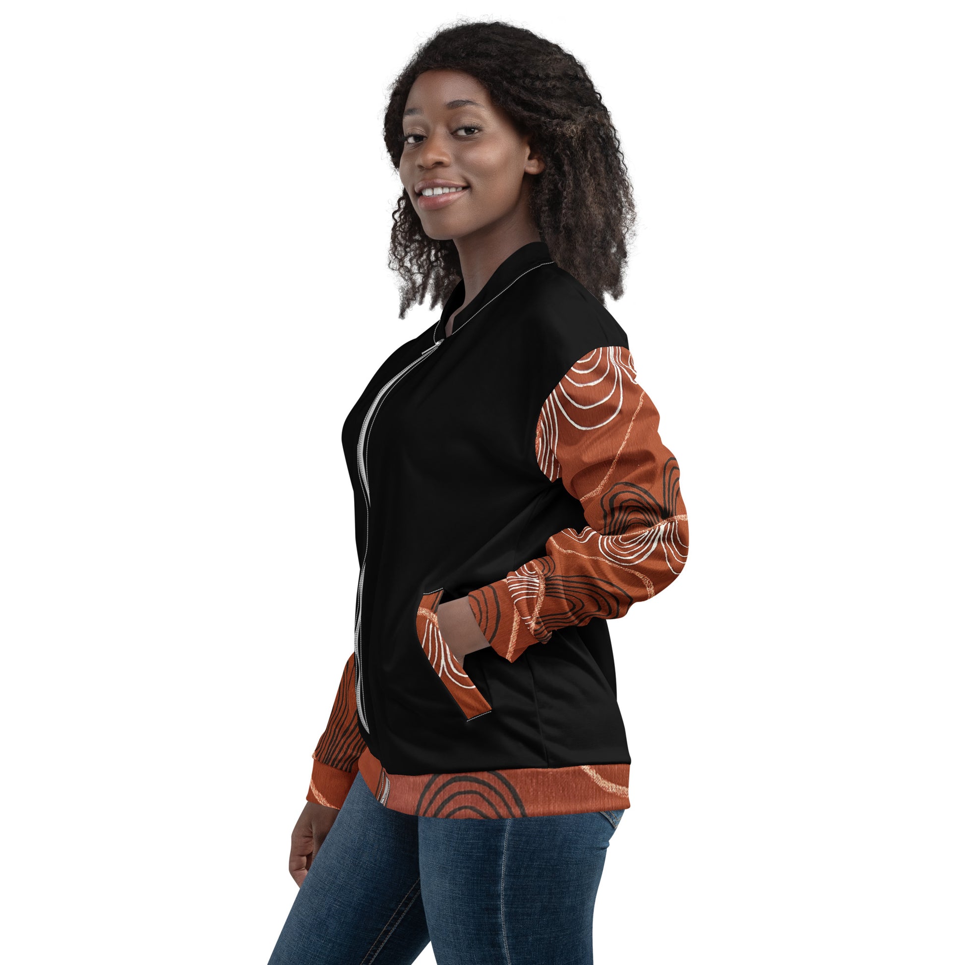 Unisex Bomber Jacket - Artwork 7 x Black