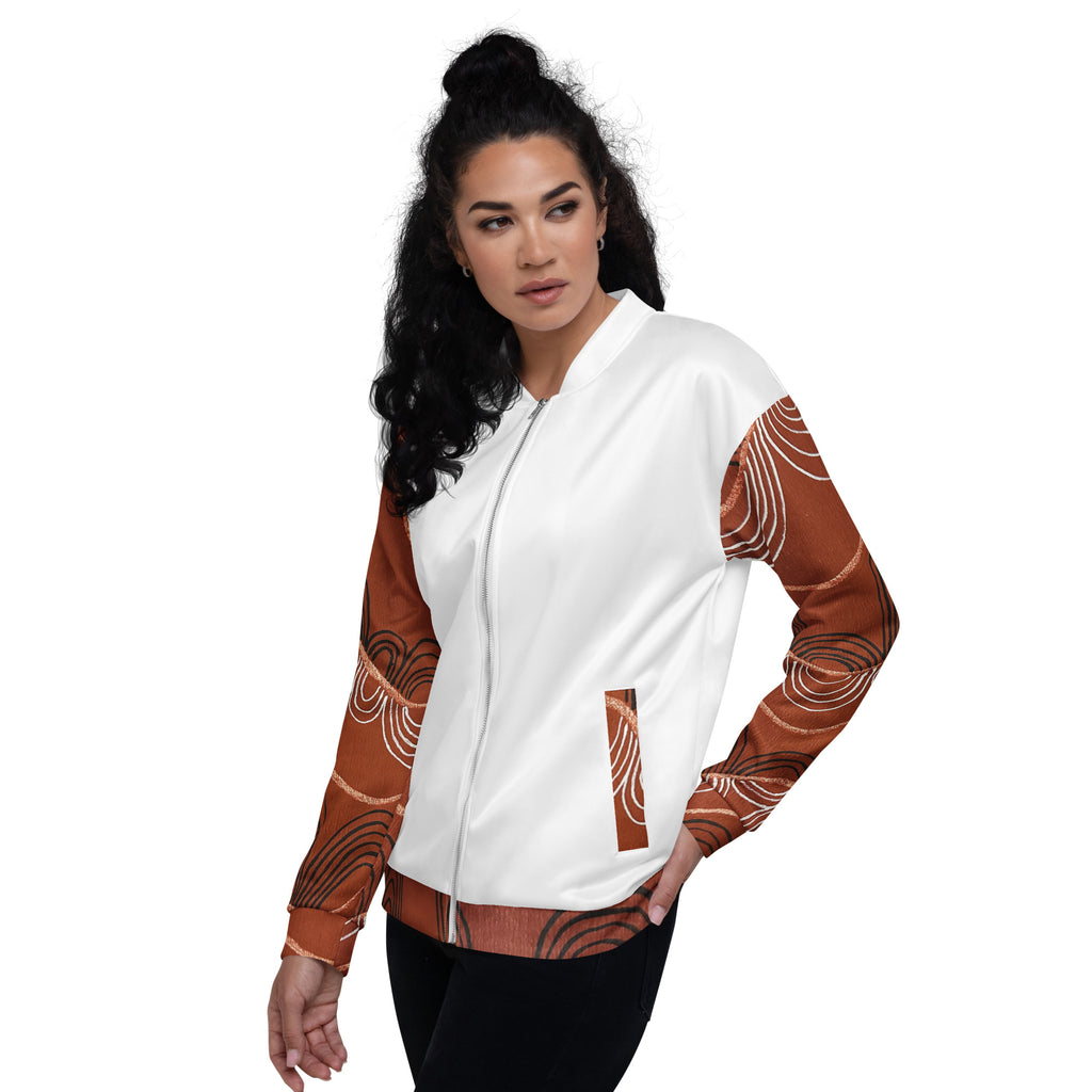 Unisex Bomber Jacket - Artwork 7 x White