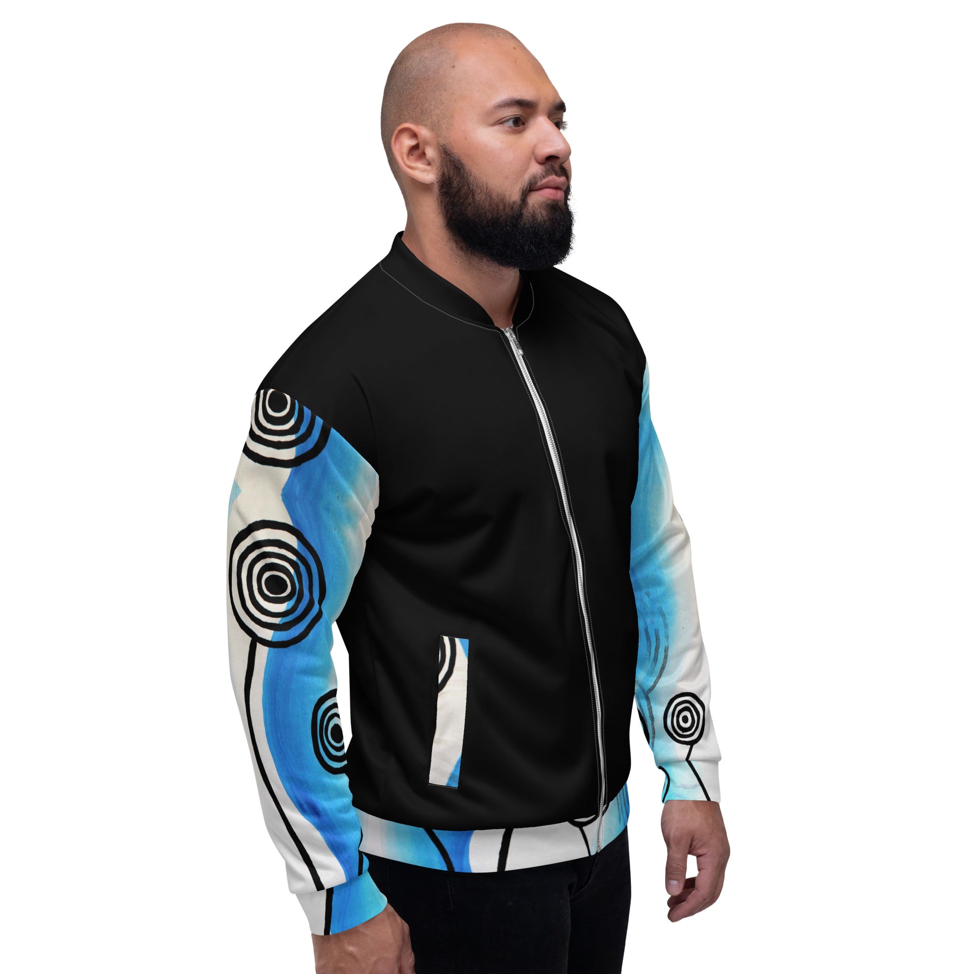 Unisex Bomber Jacket - Ocean x Black