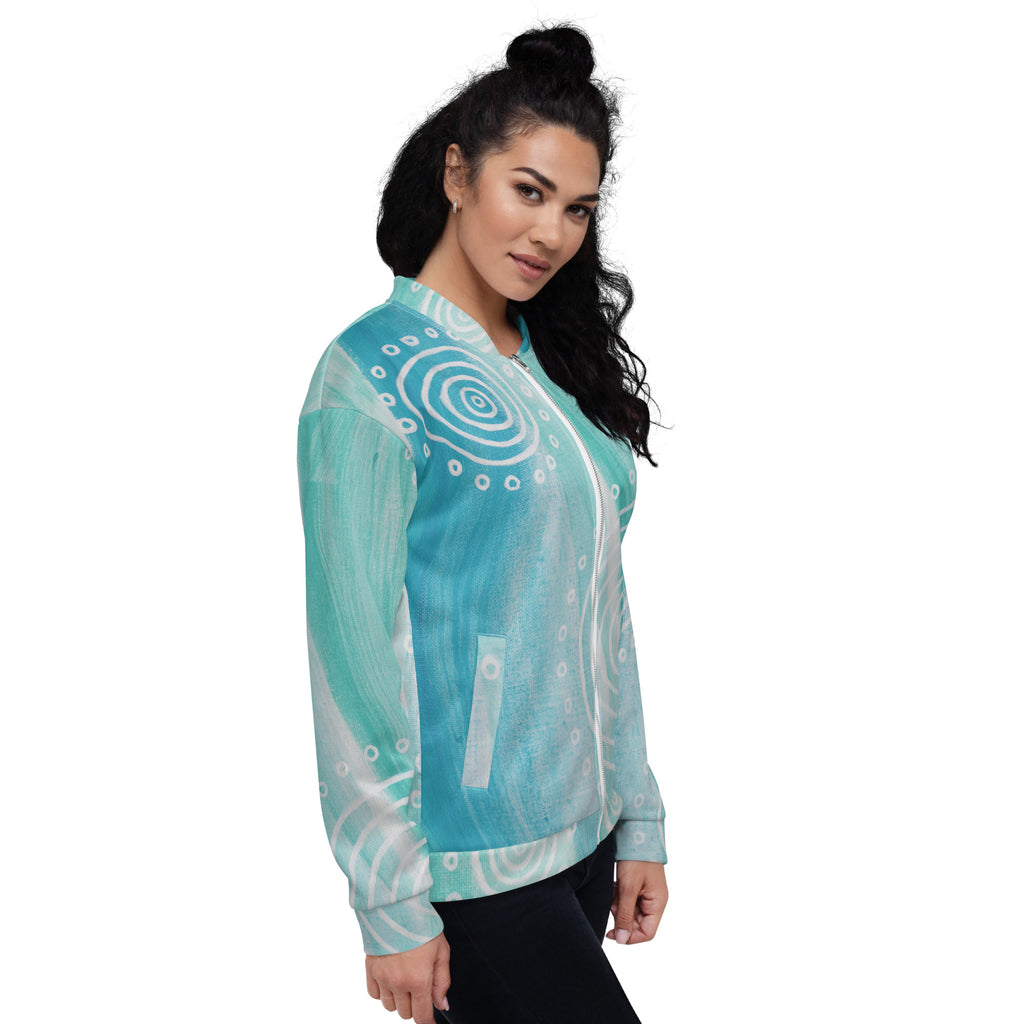 Unisex Bomber Jacket - Ebb & Flow by Linda Davidson