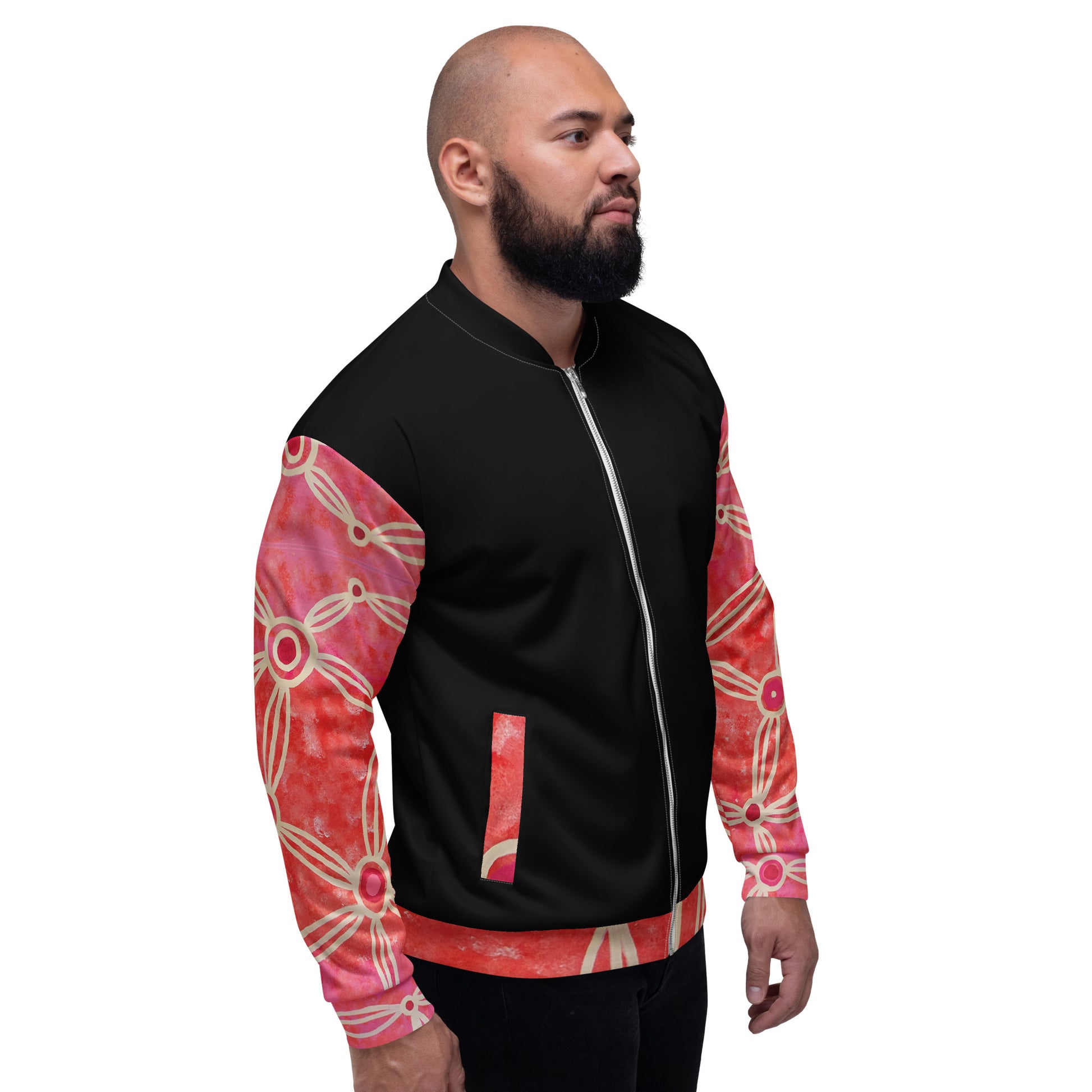 Unisex Bomber Jacket - Artwork 3 x Black