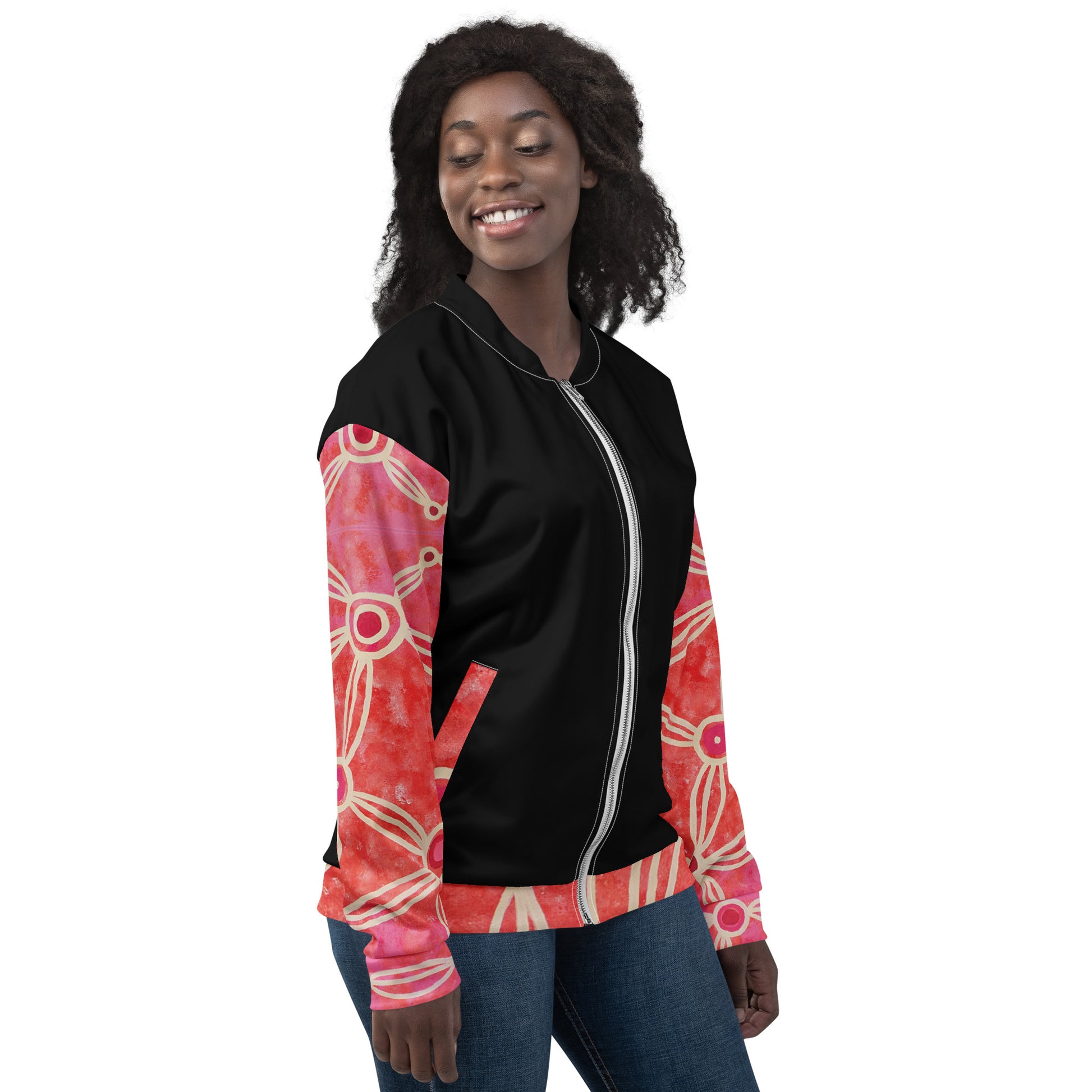 Unisex Bomber Jacket - Artwork 3 x Black