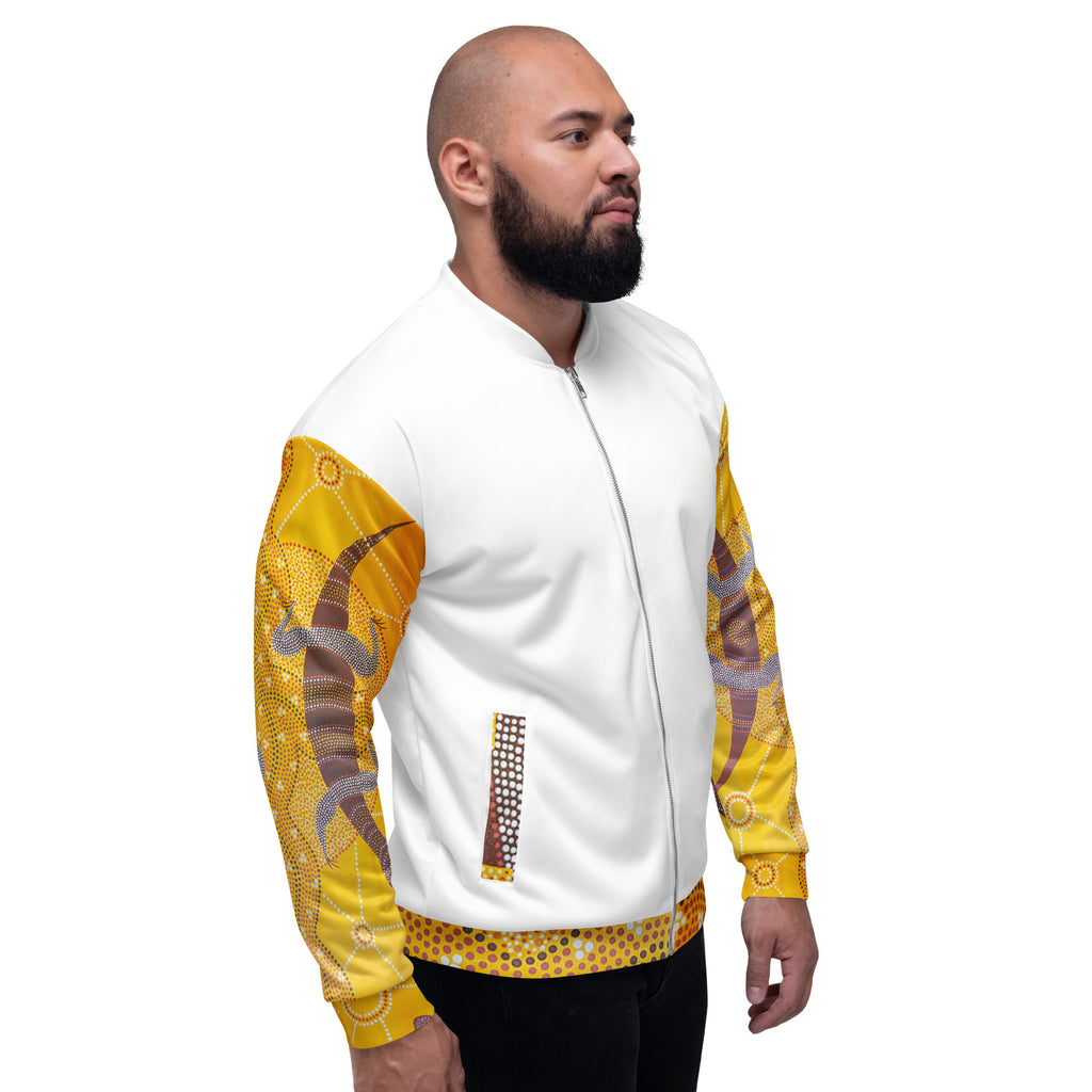 Unisex Bomber Jacket - Artwork 4 x White