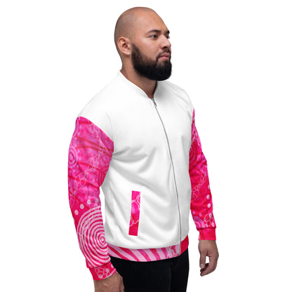 Unisex Bomber Jacket - Artwork 5 x White