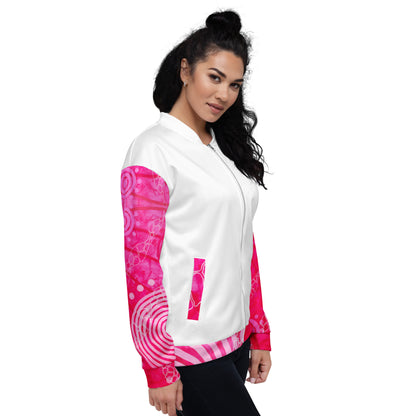 Unisex Bomber Jacket - Artwork 5 x White