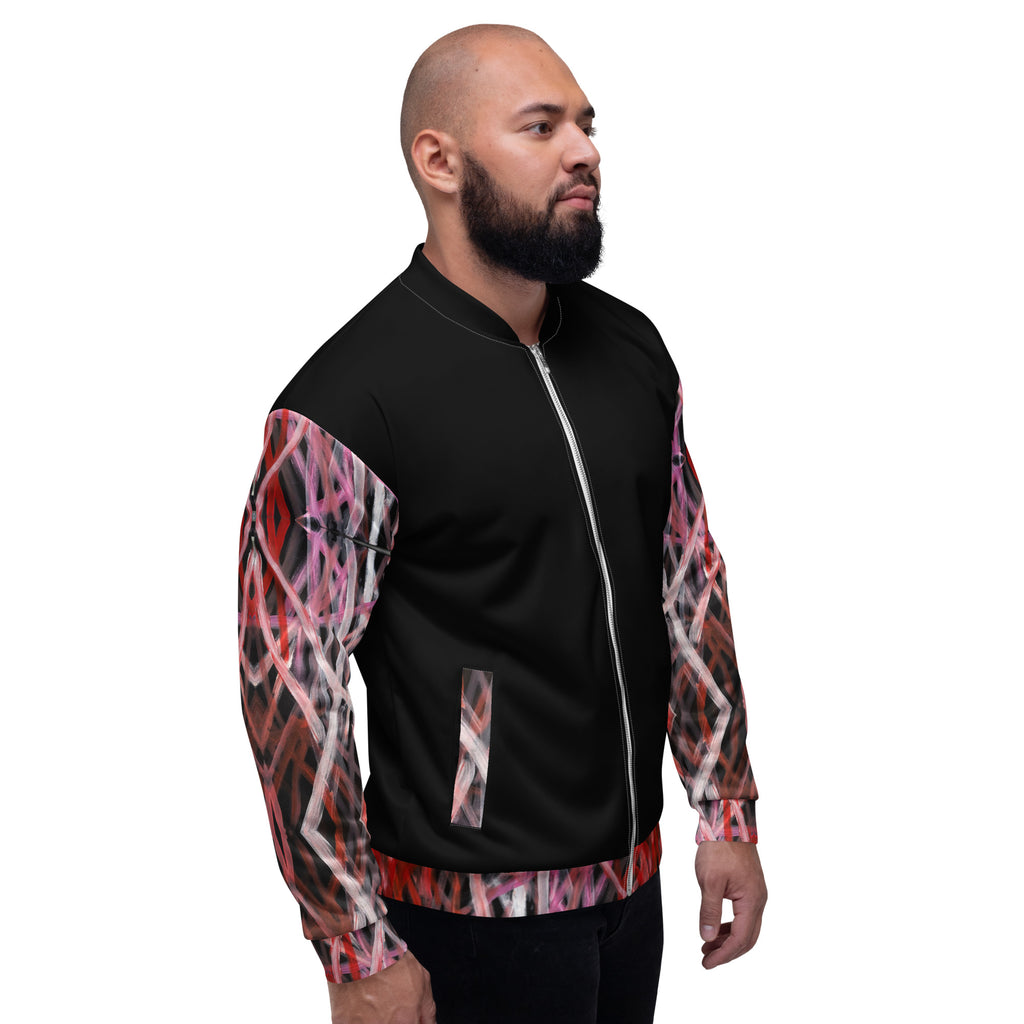 Unisex Bomber Jacket - Artwork 6 x Black