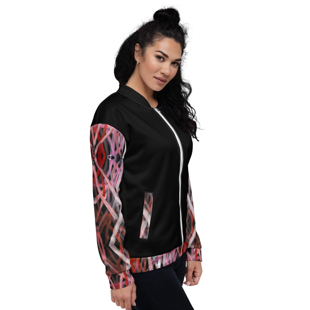 Unisex Bomber Jacket - Artwork 6 x Black
