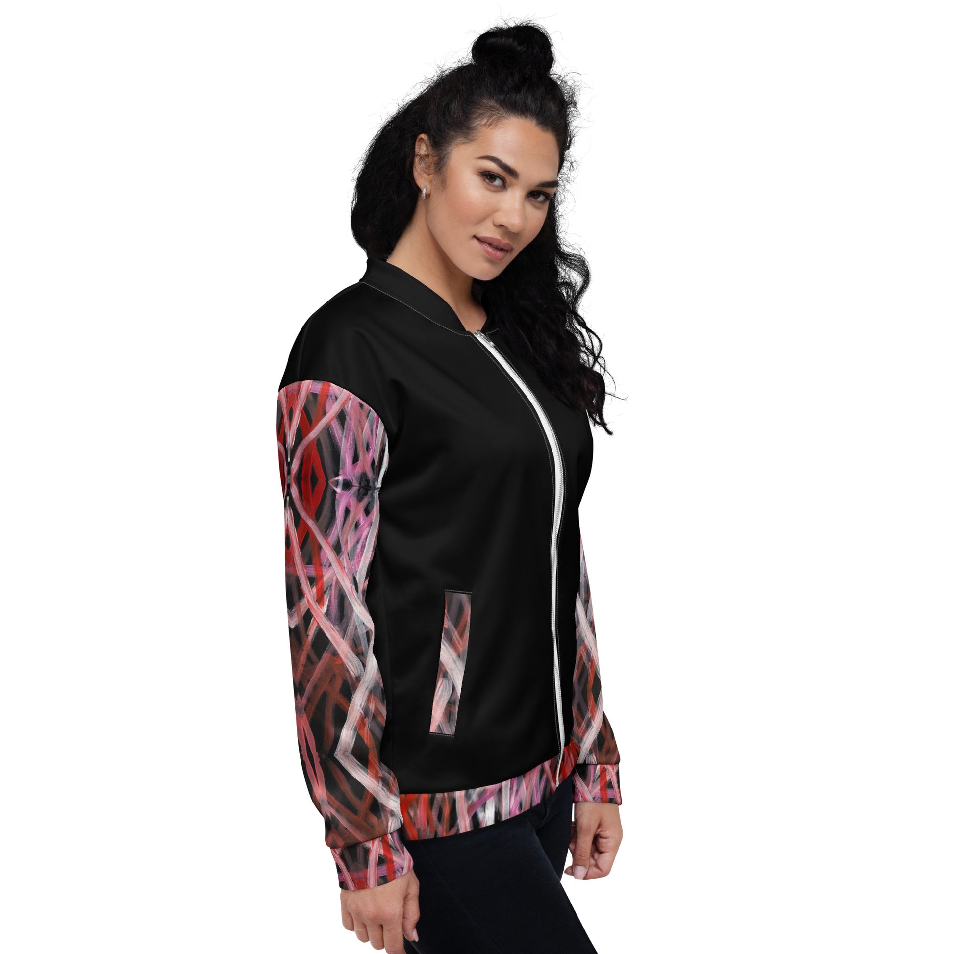 Unisex Bomber Jacket - Artwork 6 x Black