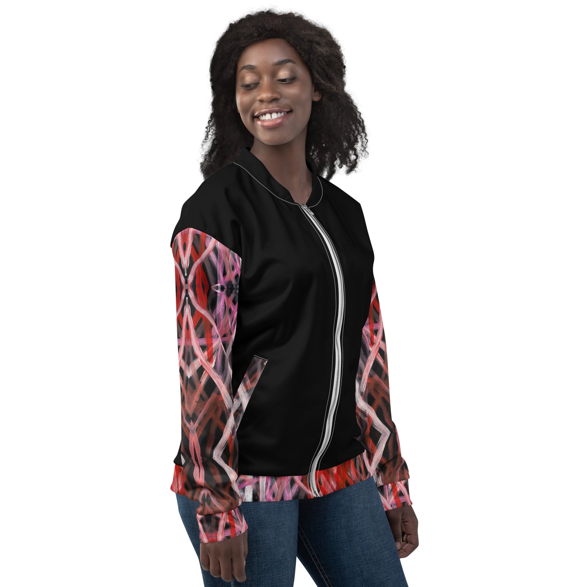 Unisex Bomber Jacket - Artwork 6 x Black