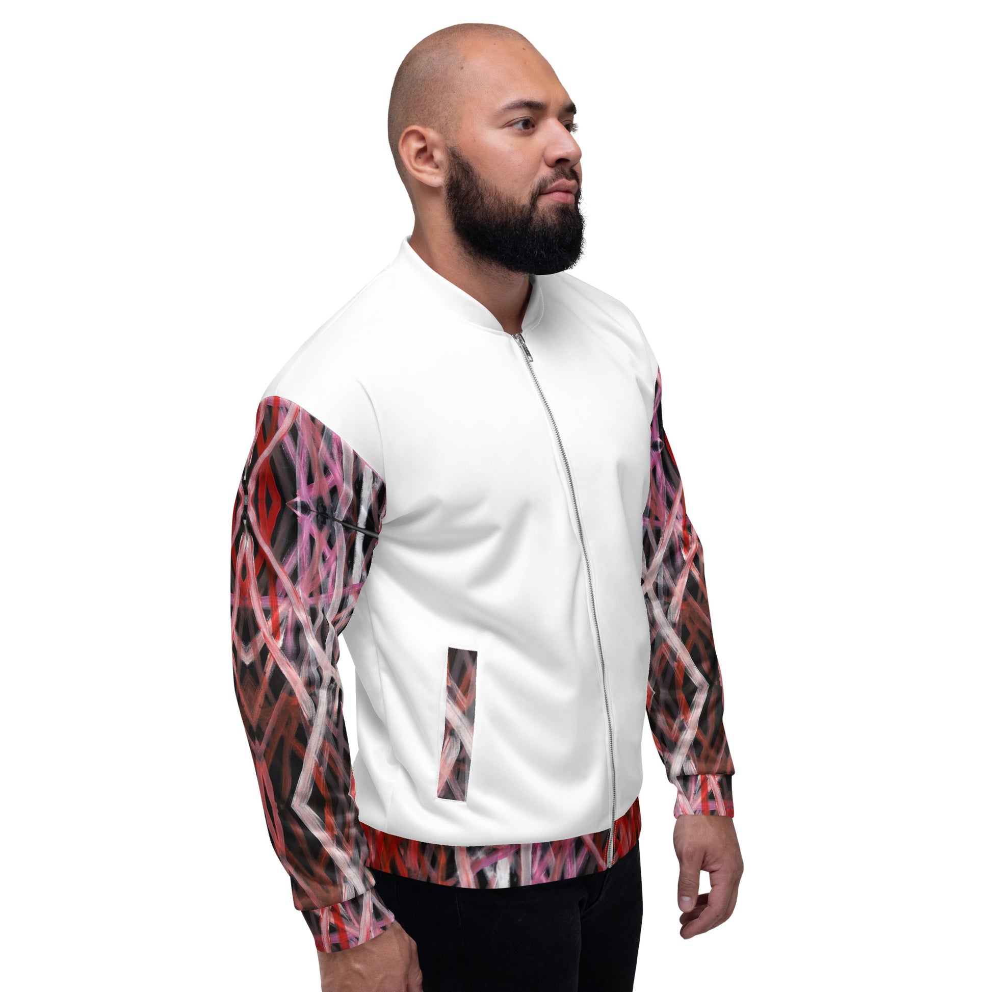 Unisex Bomber Jacket - Artwork 6 x White