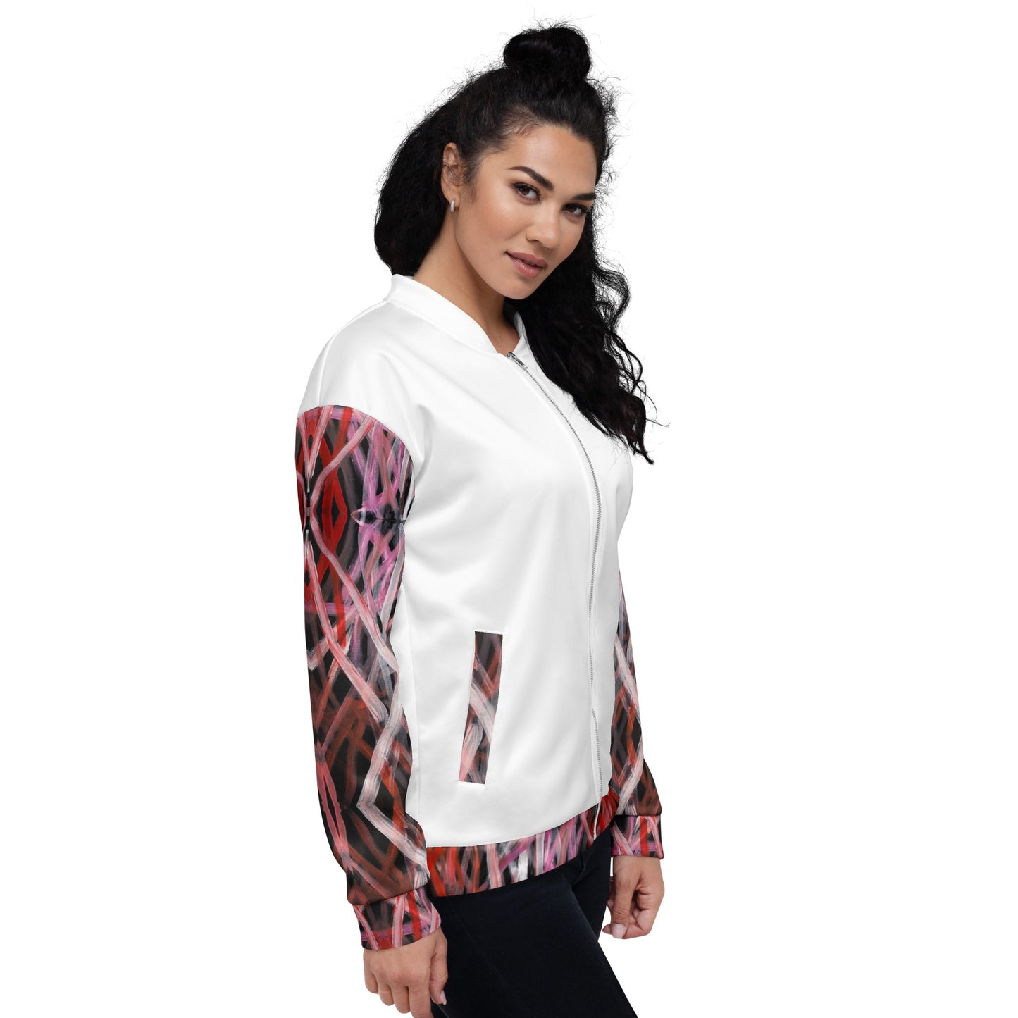 Unisex Bomber Jacket - Artwork 6 x White