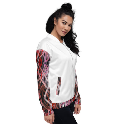 Unisex Bomber Jacket - Artwork 6 x White