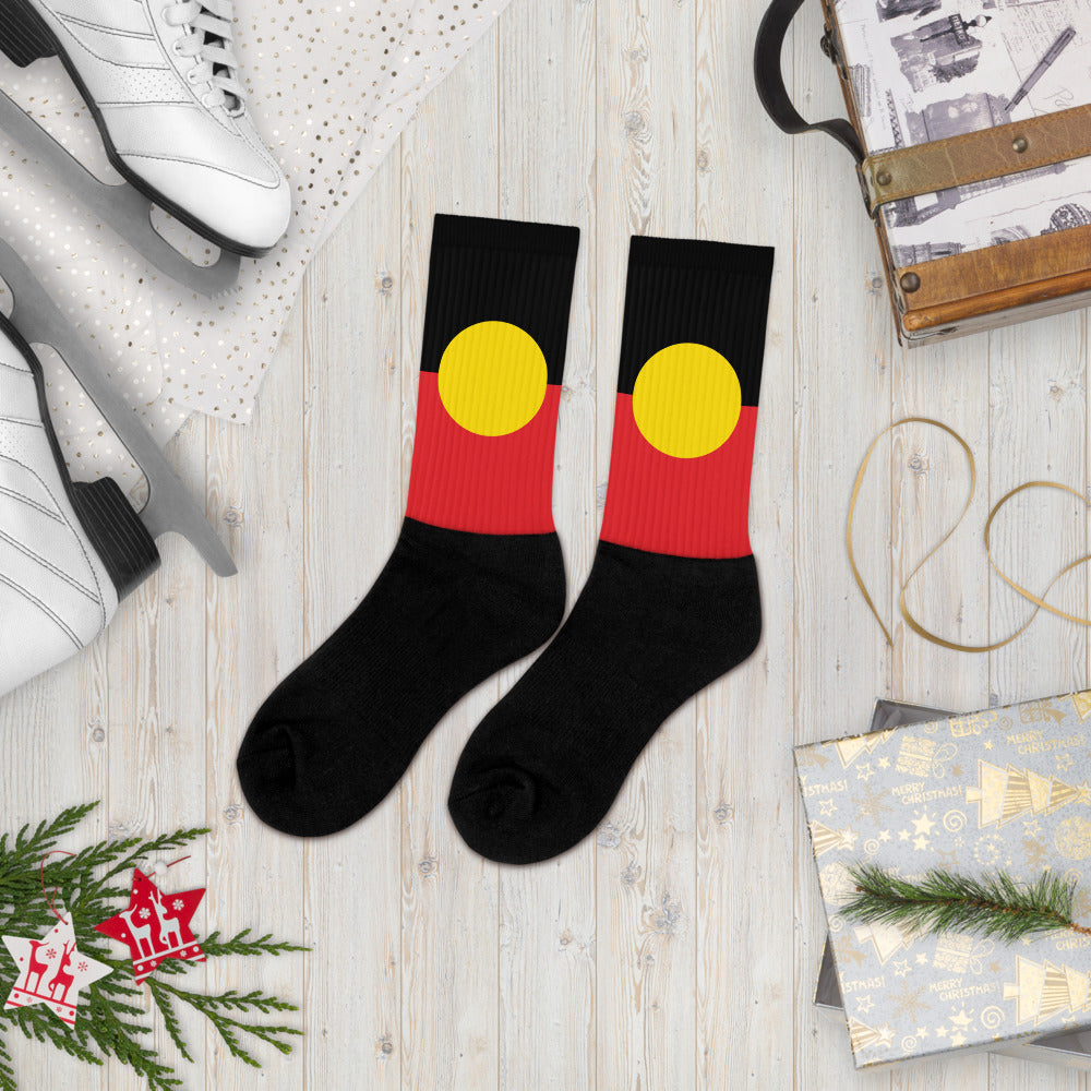 Aboriginal Flag Crew Socks