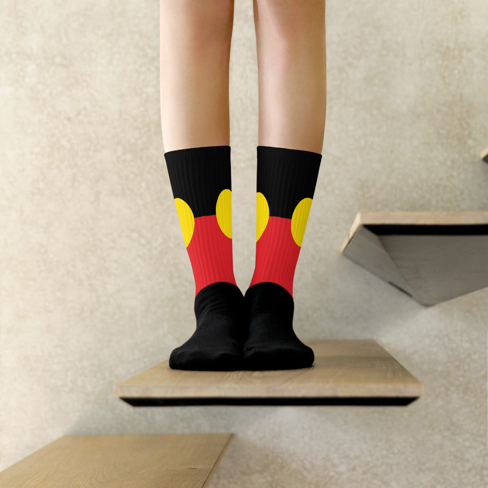 Aboriginal Flag Crew Socks