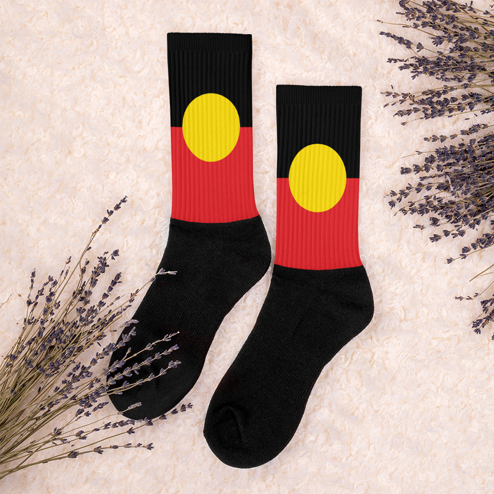 Aboriginal Flag Crew Socks