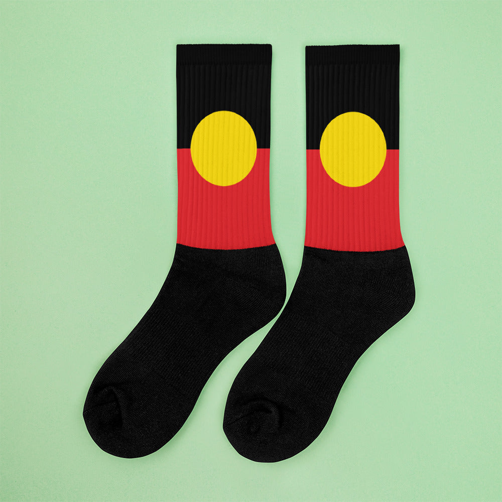 Aboriginal Flag Crew Socks