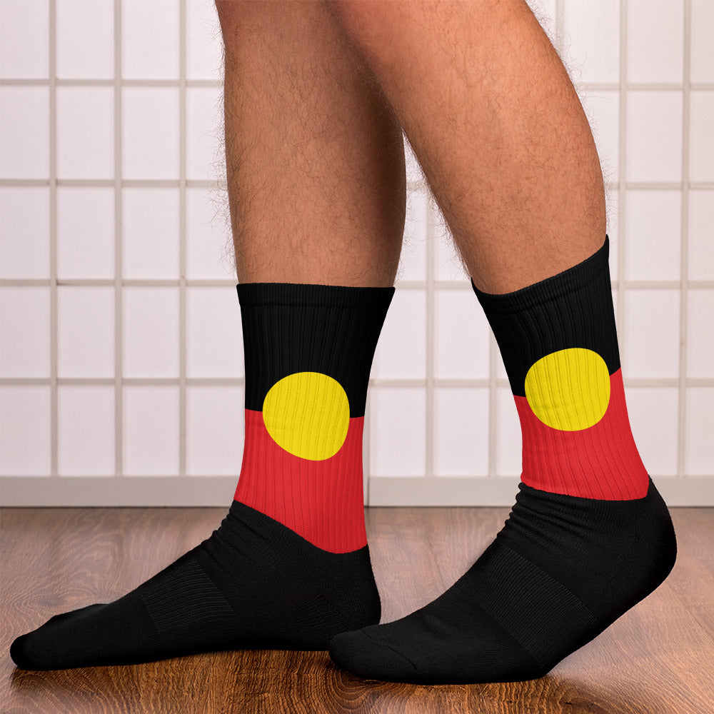 Aboriginal Flag Crew Socks