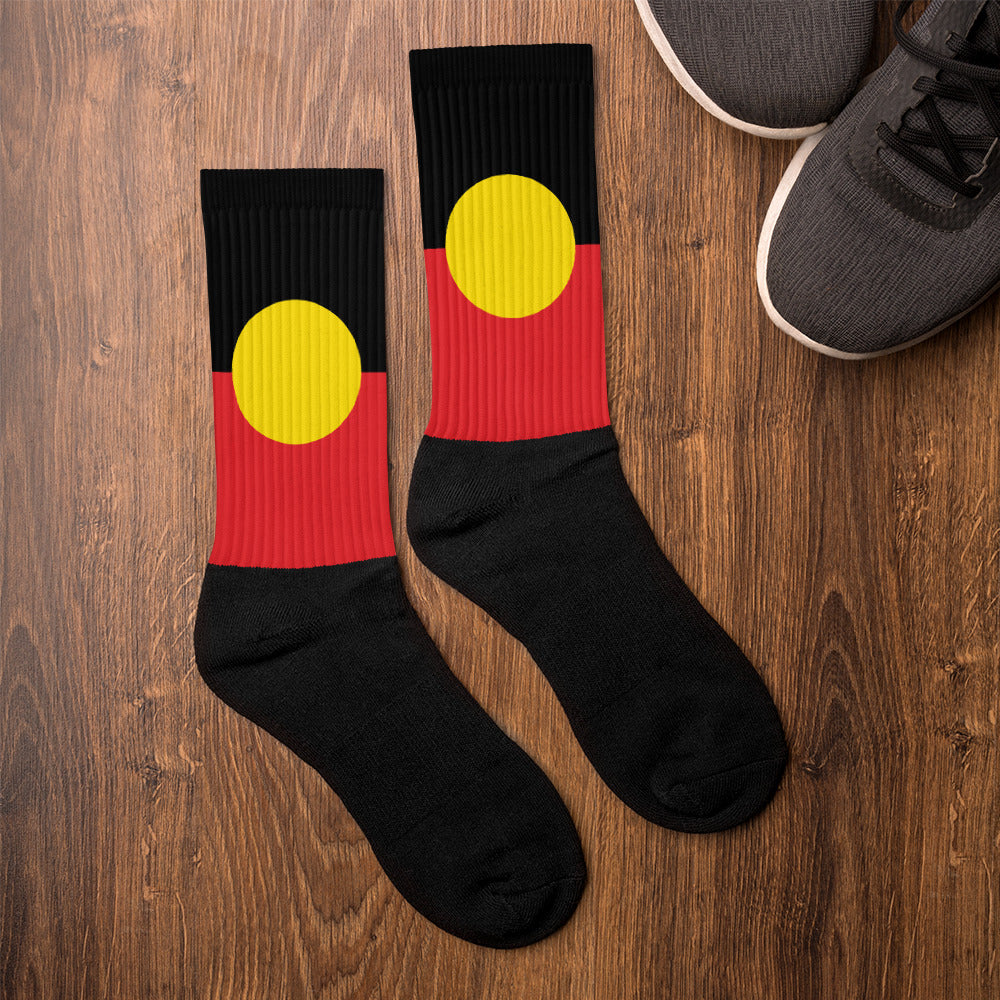 Aboriginal Flag Crew Socks