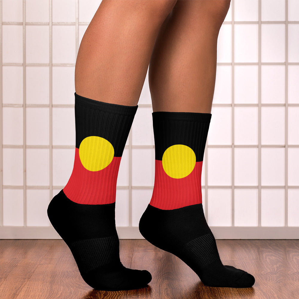 Aboriginal Flag Crew Socks