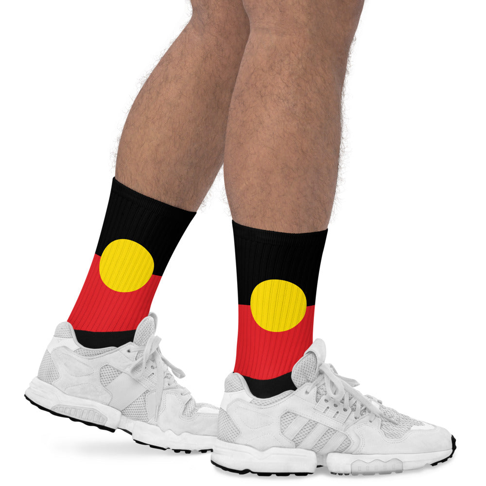 Aboriginal Flag Crew Socks