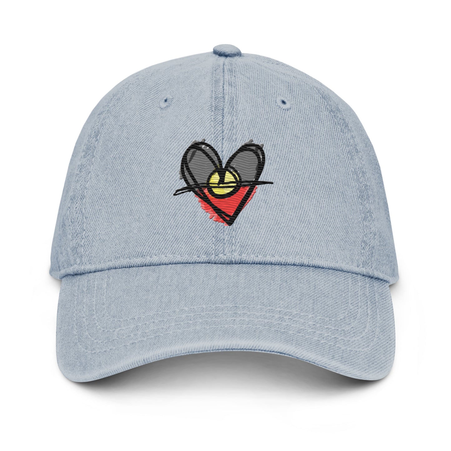 Denim Hat (Aboriginal Flag Heart)