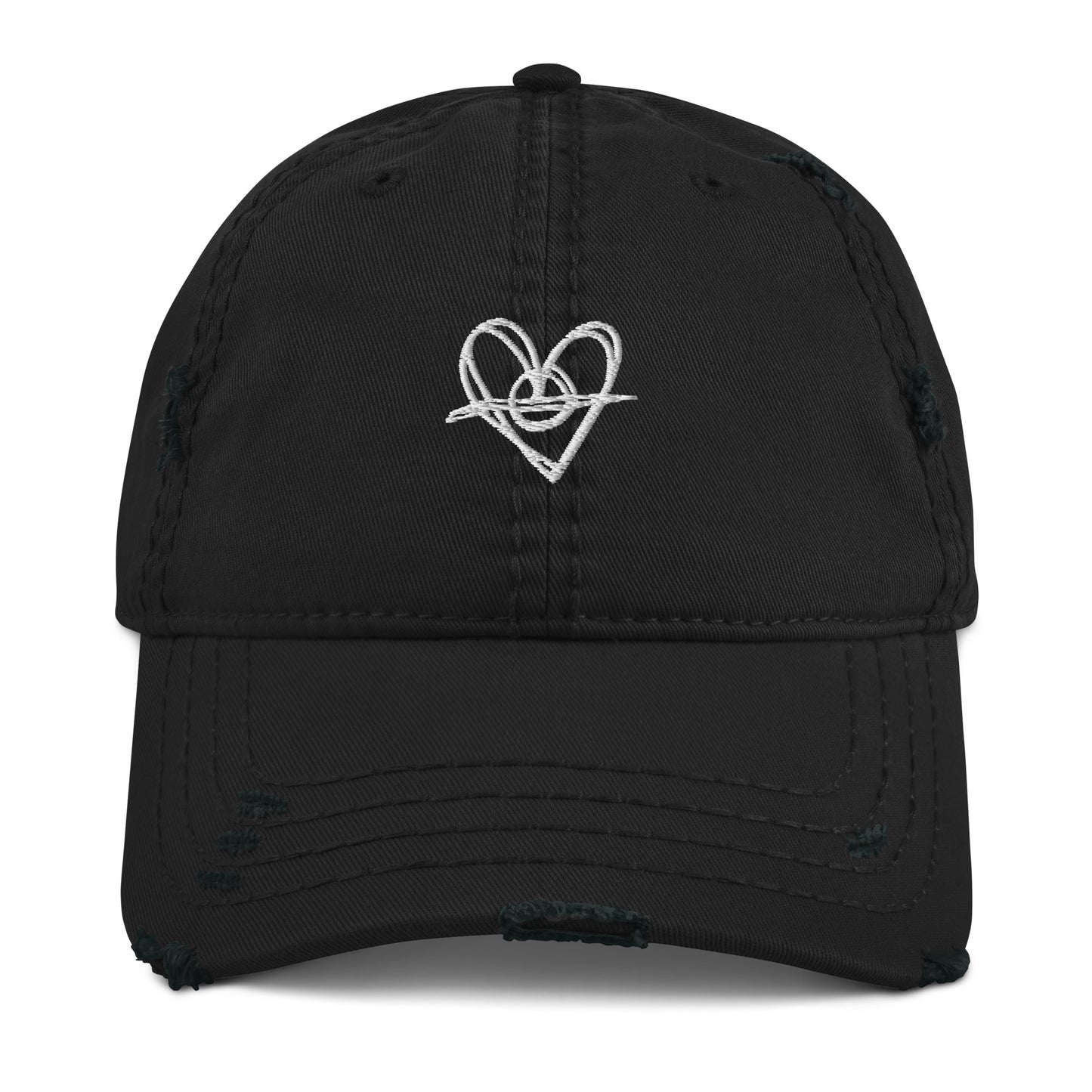 Distressed Dad Hat (White Heart)