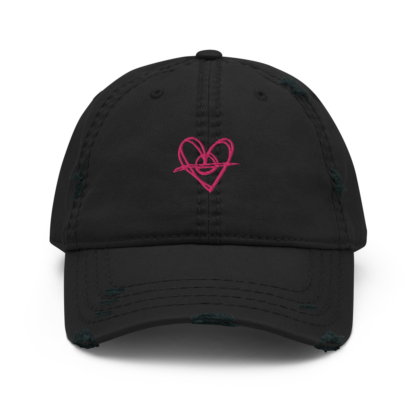 Distressed Dad Hat (Pink Heart)