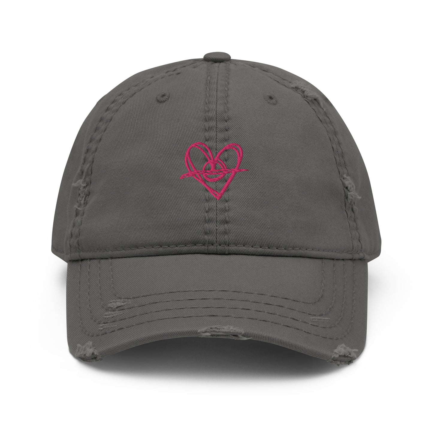 Distressed Dad Hat (Pink Heart)