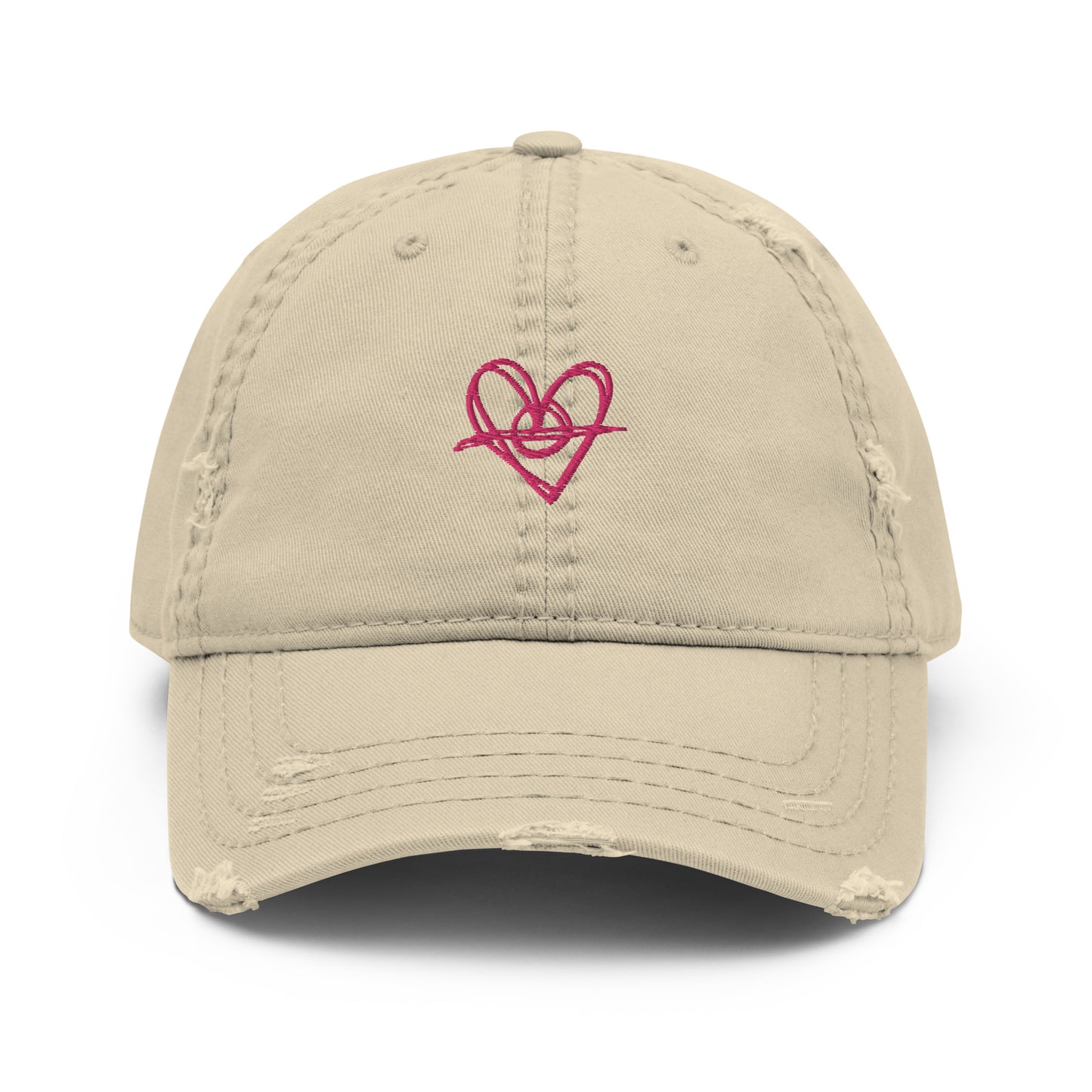 Distressed Dad Hat (Pink Heart)