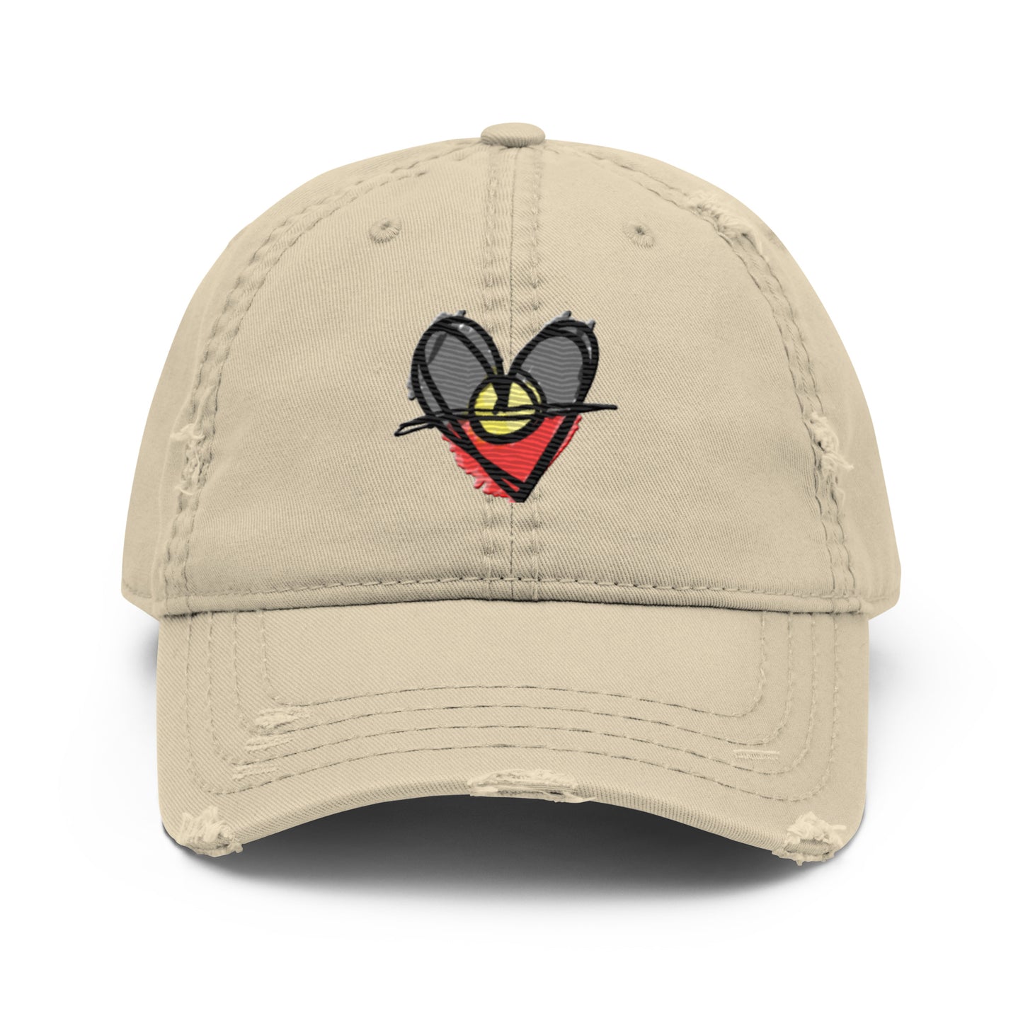 Distressed Dad Hat (Aboriginal Flag Heart)