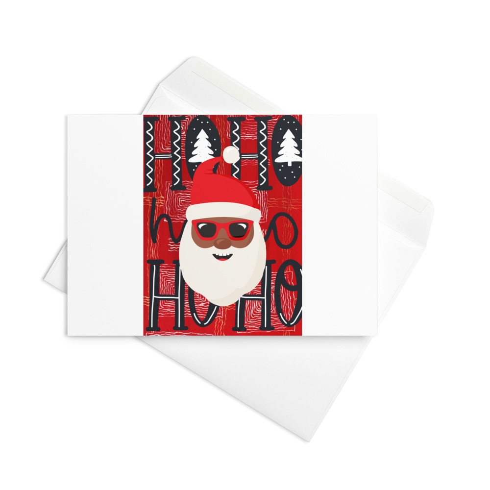 Cool Blak Santa Christmas Card