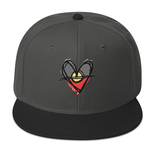 Snapback Hat (Aboriginal Flag Heart)