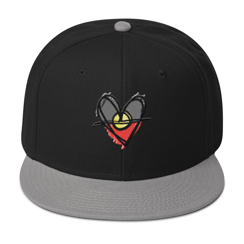 Snapback Hat (Aboriginal Flag Heart)