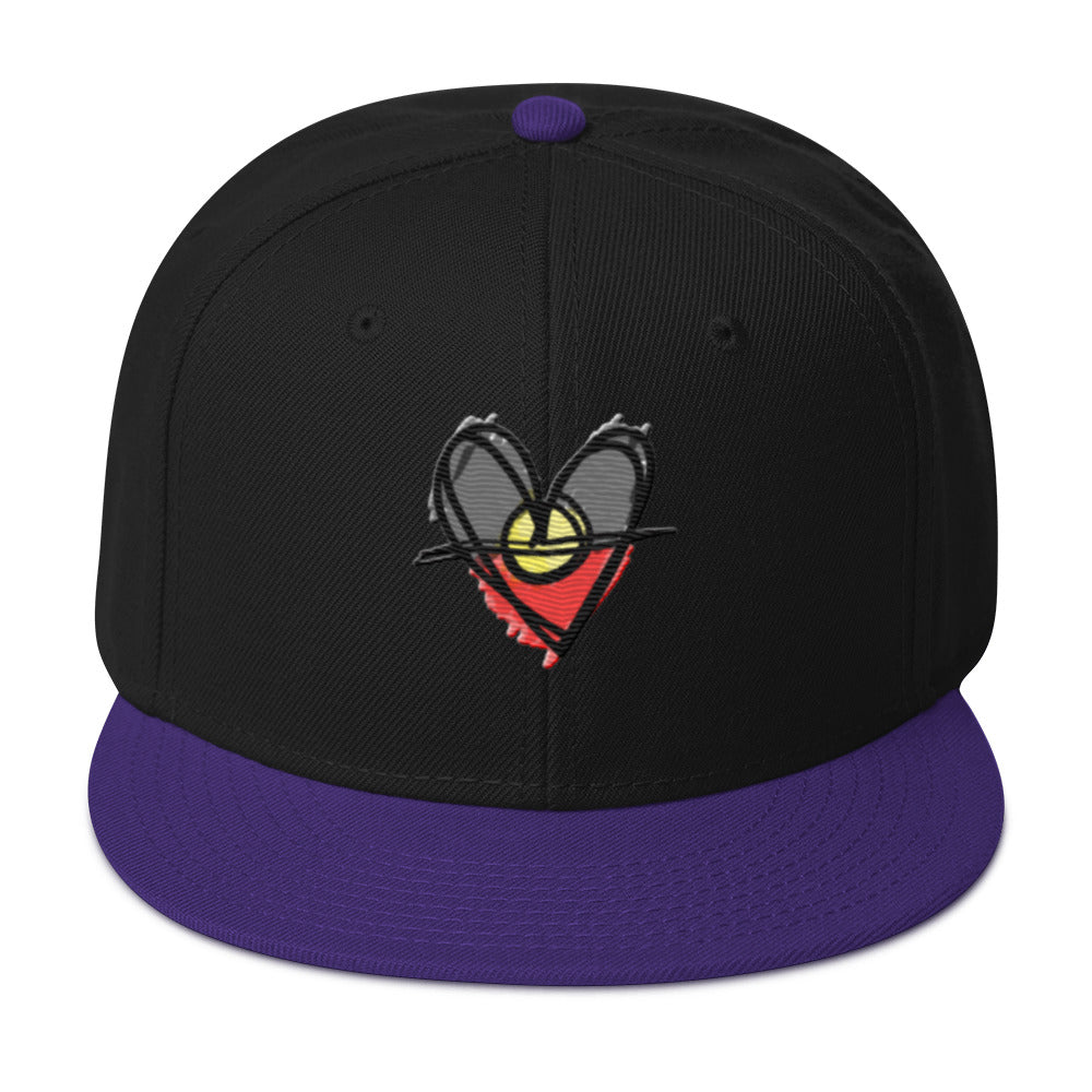 Snapback Hat (Aboriginal Flag Heart)