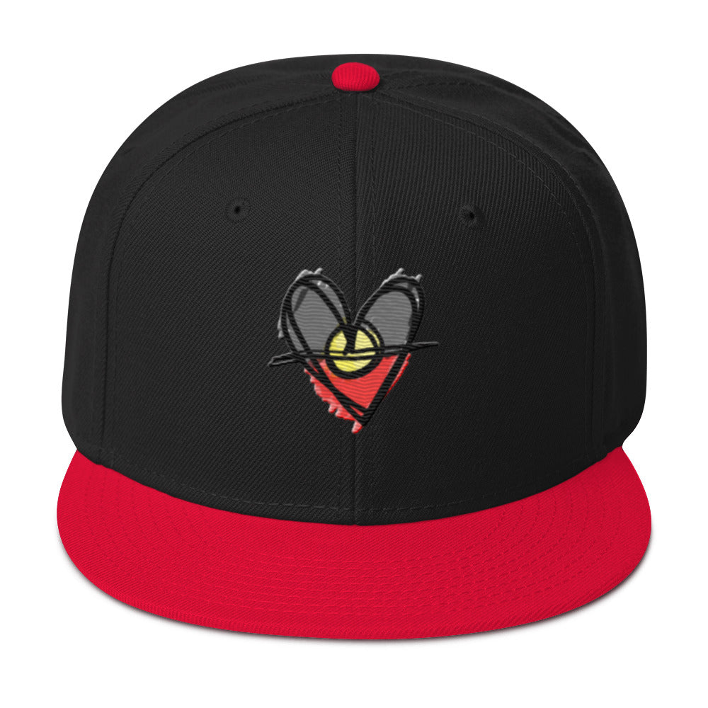 Snapback Hat (Aboriginal Flag Heart)