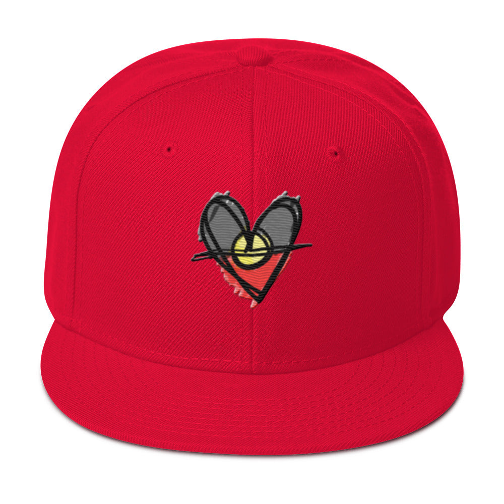 Snapback Hat (Aboriginal Flag Heart)