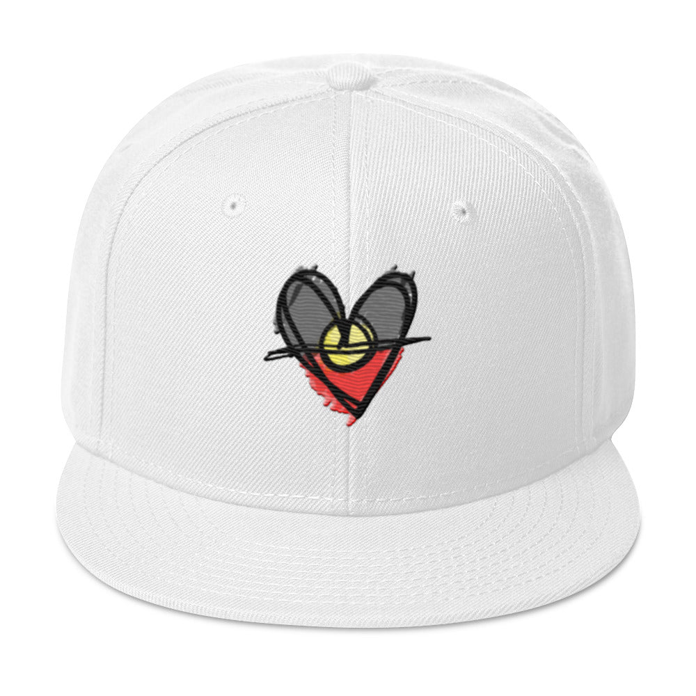 Snapback Hat (Aboriginal Flag Heart)