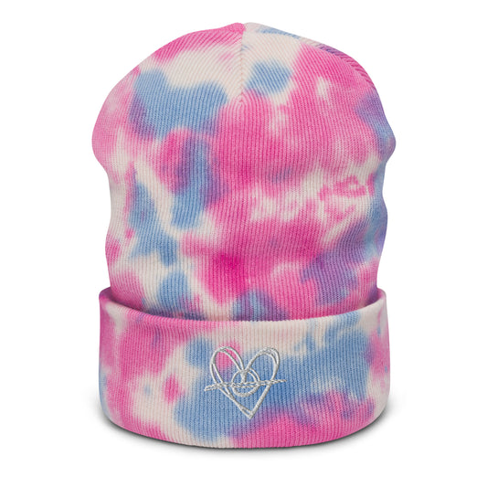 Tie-dye beanie (White heart) (Mob Only)