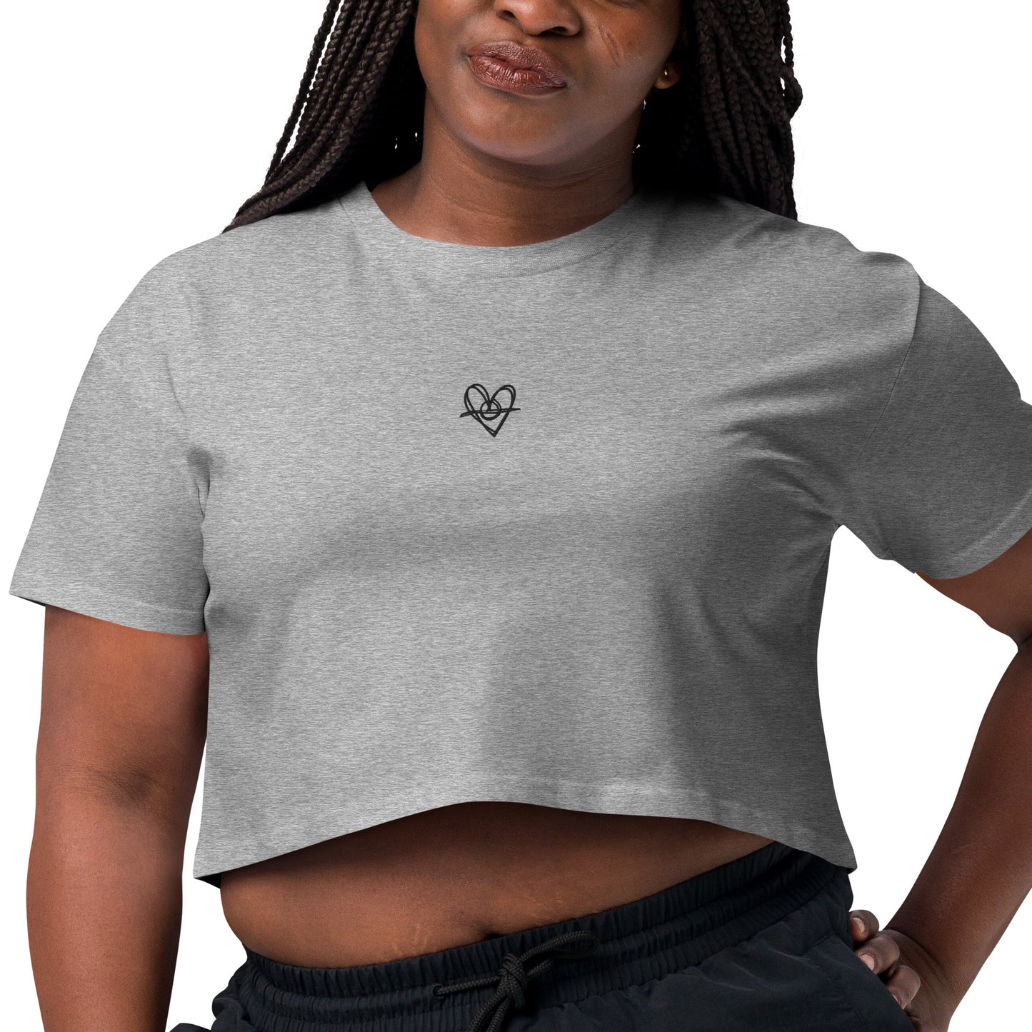 Women’s crop top (Black Heart)(Mob Only)