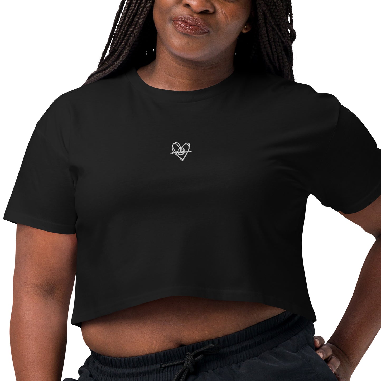 Women’s crop top (White Heart)(Mob Only)