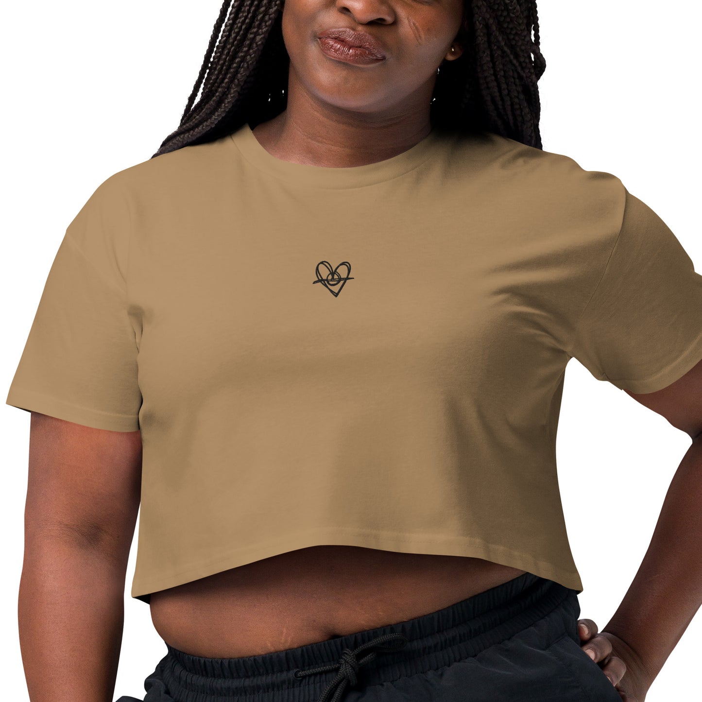 Women’s crop top (Black Heart)(Mob Only)