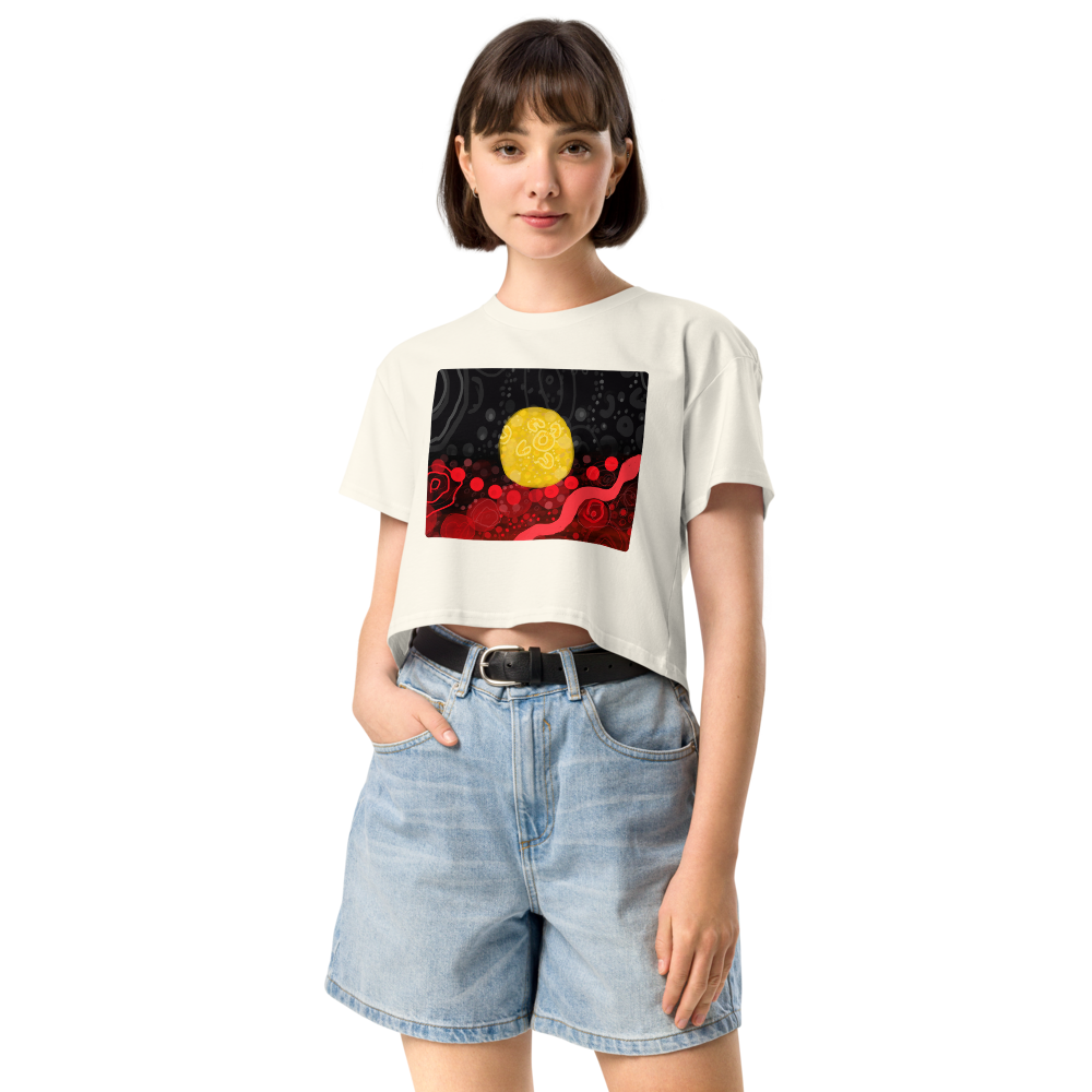 Aboriginal Flag Artwork - Women’s Crop Top (Rectangle)