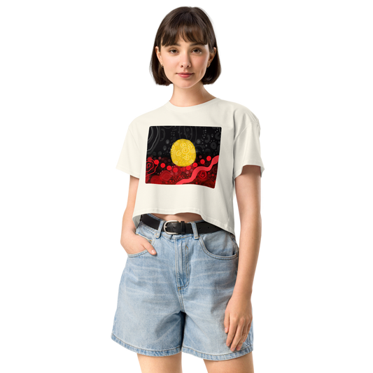 Aboriginal Flag Artwork - Women’s Crop Top (Rectangle)