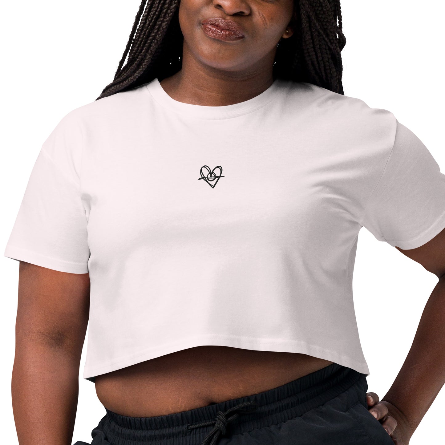 Women’s crop top (Black Heart)(Mob Only)